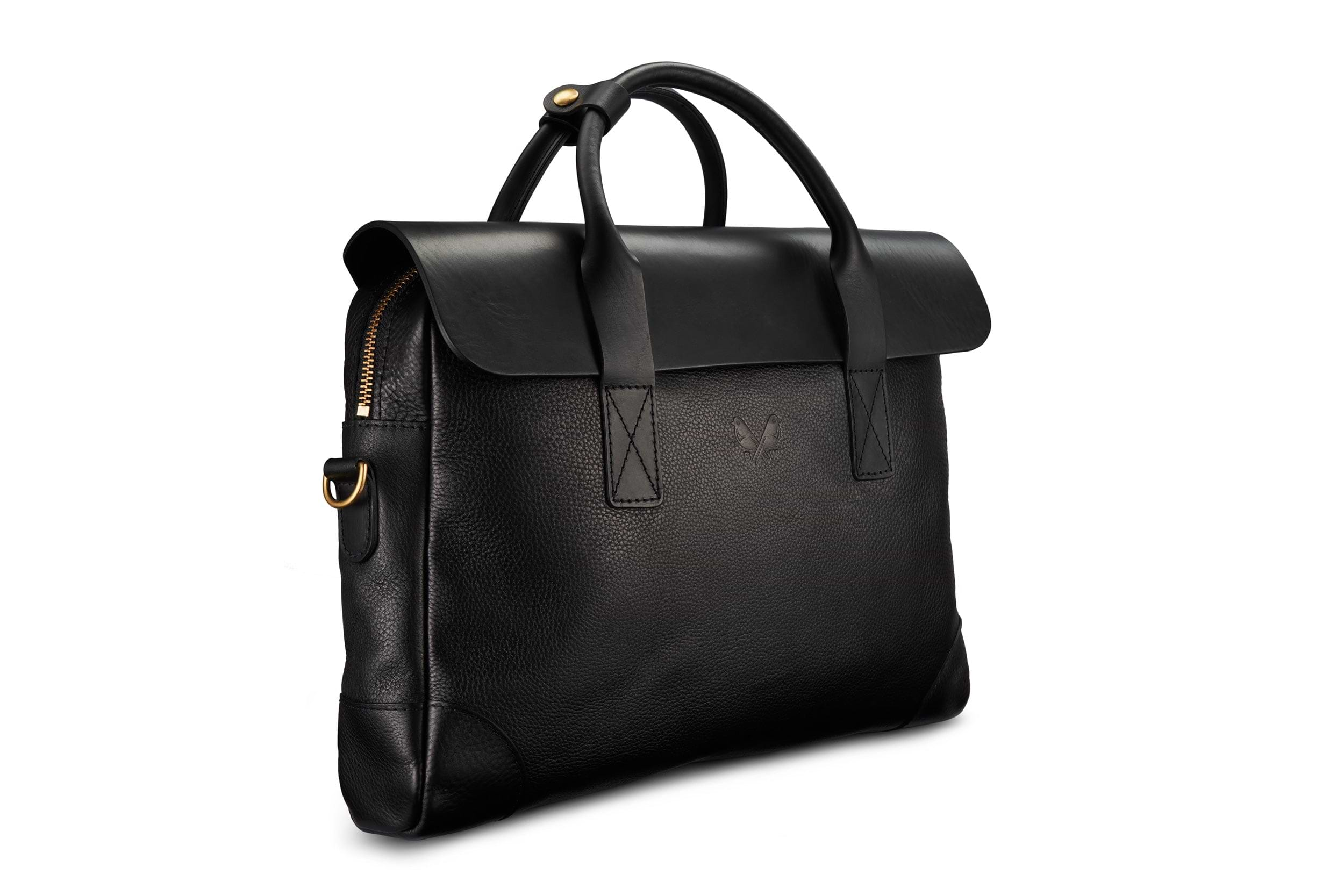 Bennett Winch Leather Brief Black