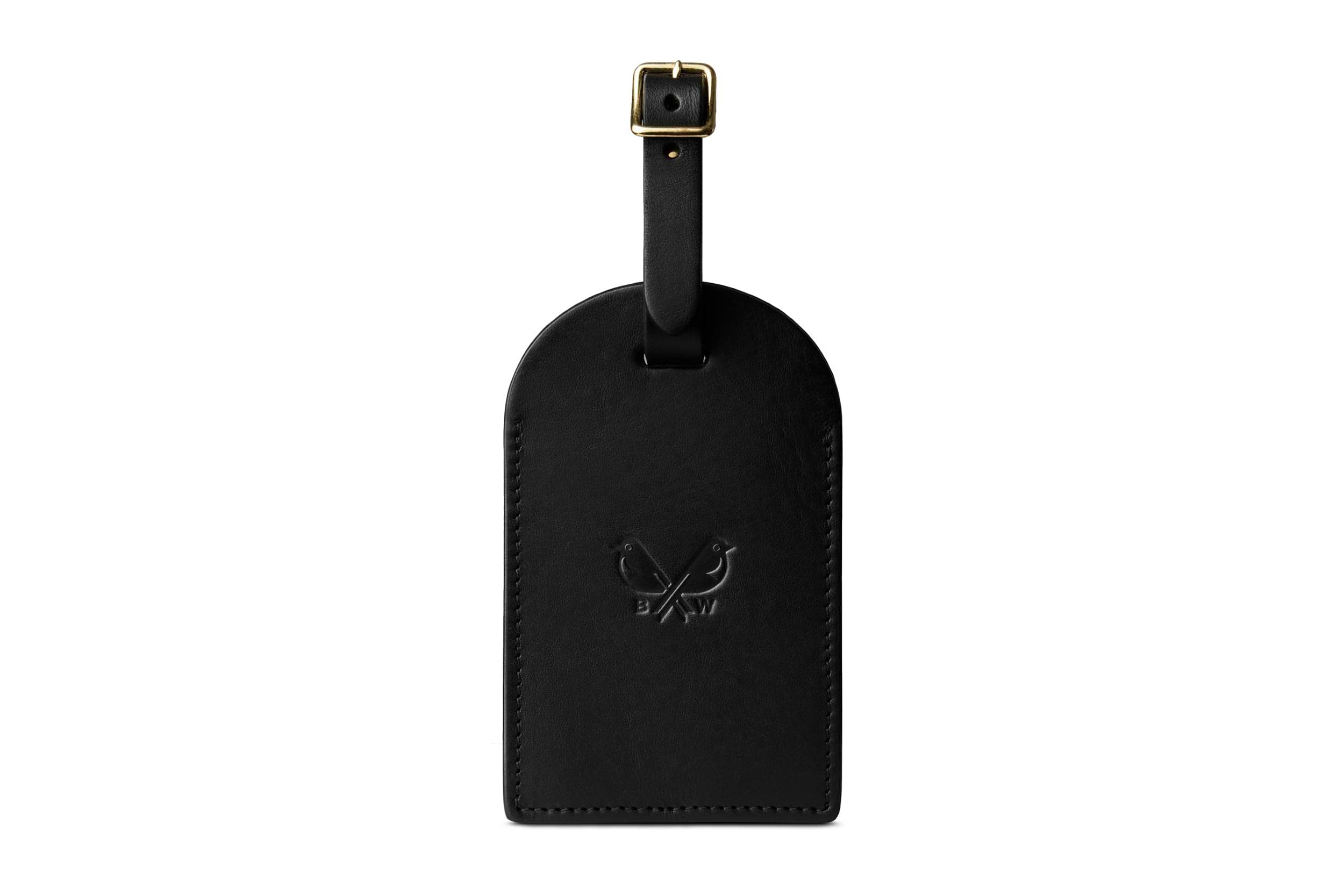 Black Real Leather Luggage Tag Bennett Winch