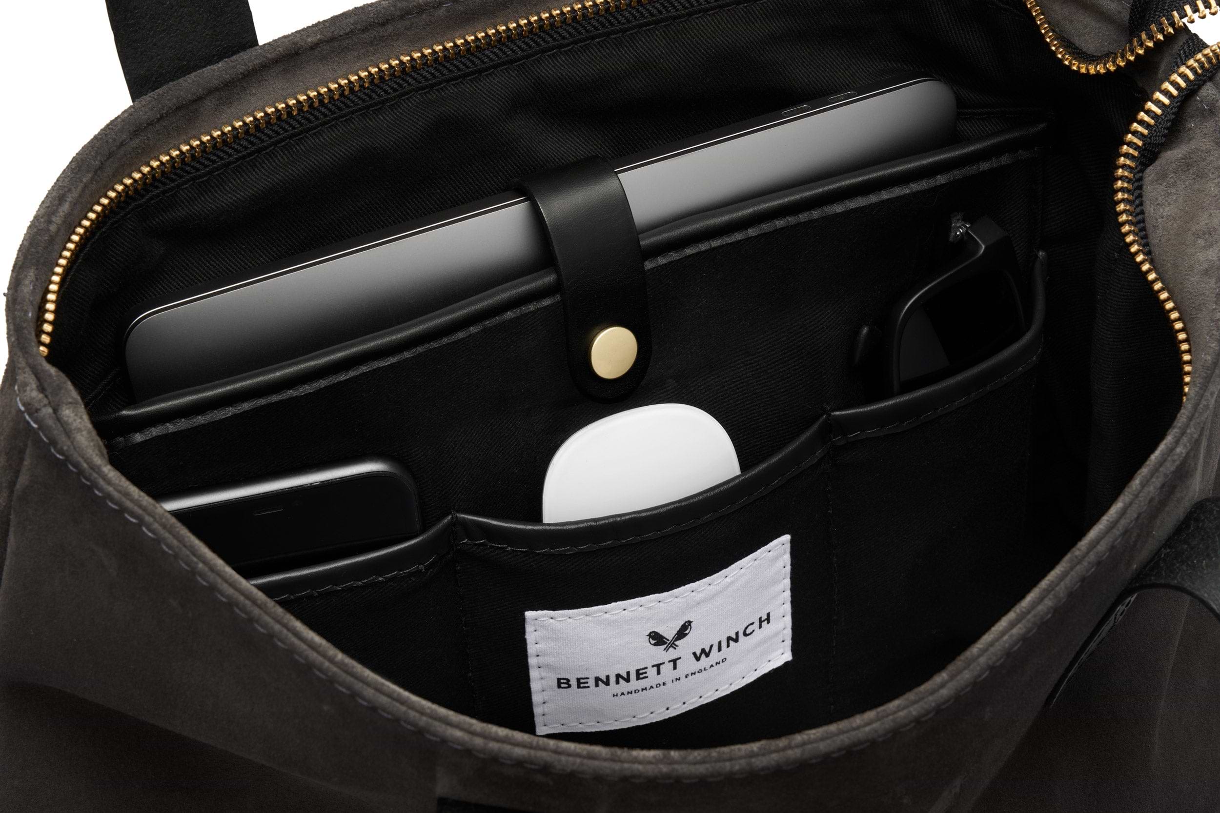 space for laptop and essentials in organized tote bag 