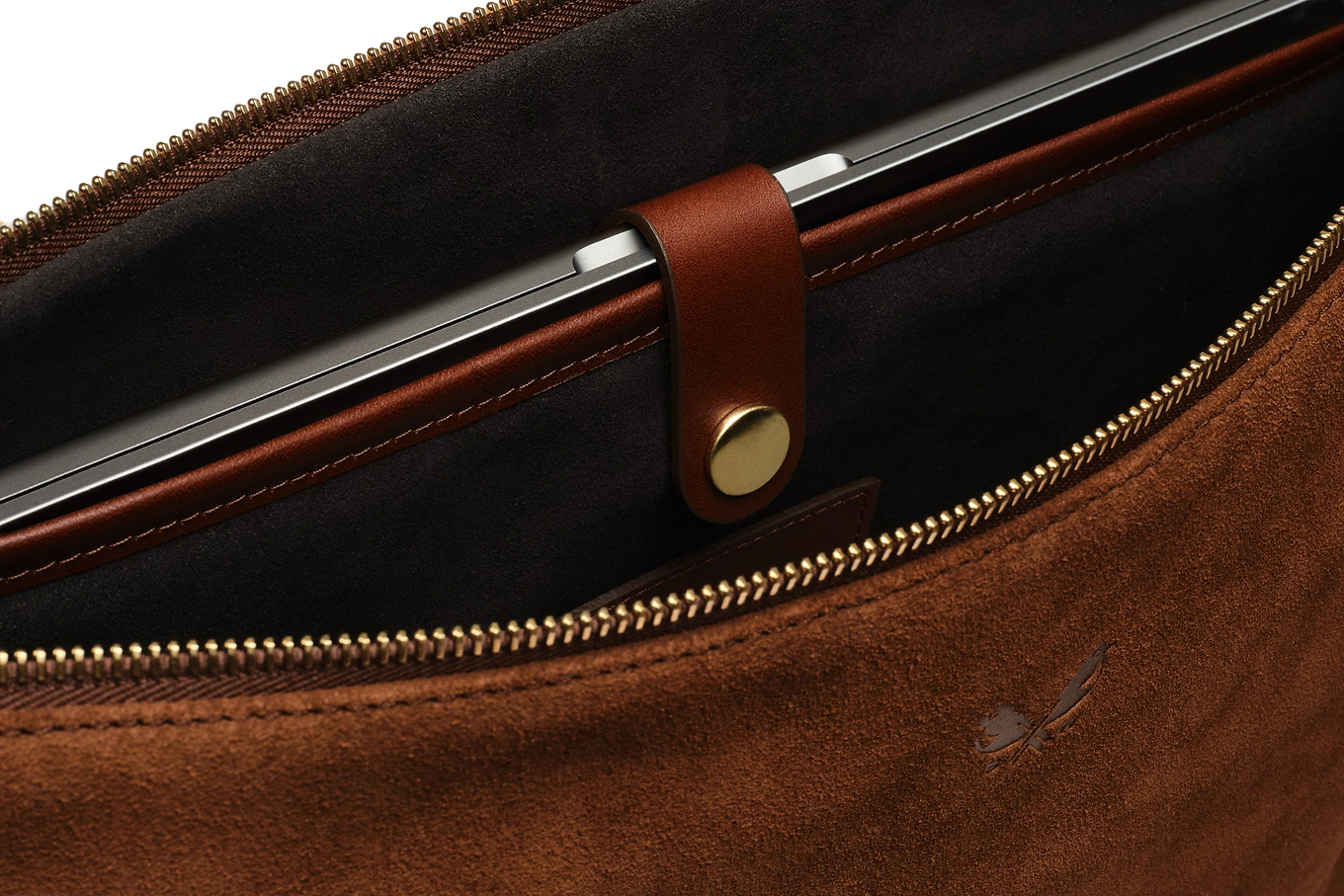 Suede Flight Folio XL - Tobacco Brown