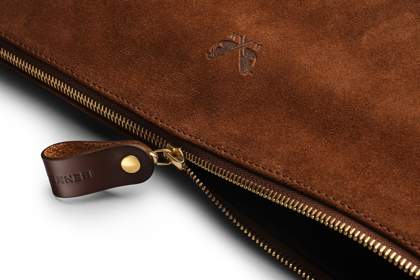 Suede Flight Folio XL - Tobacco Brown