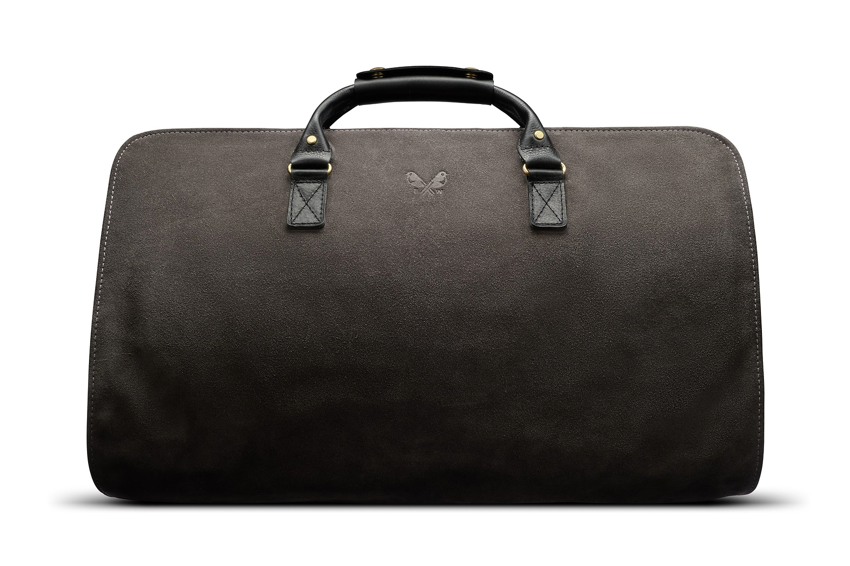 suit carrier holdall bag in grey suede