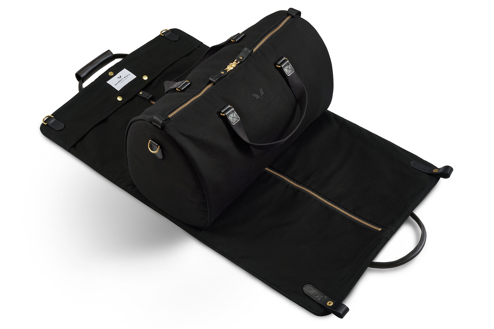 suit carrier holdall open view in grey