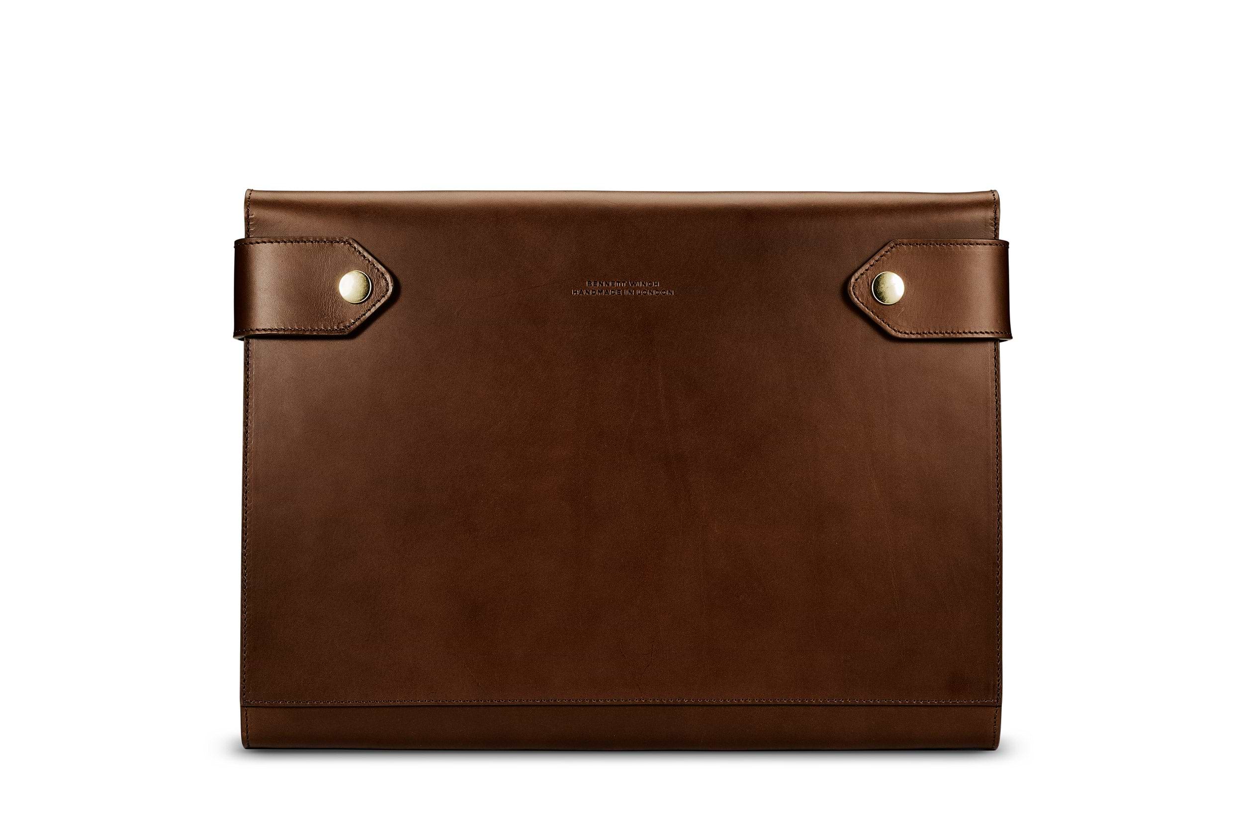 Brown Color Case Small Folio | Brown Leather Portfolio Case | Bennett Winch