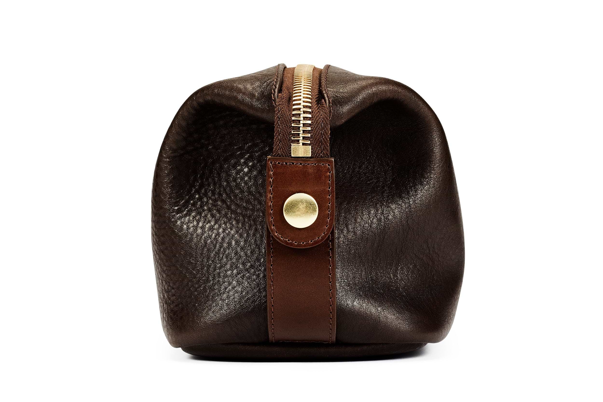 Leather Wash Bag / Dopp Kit - Brown