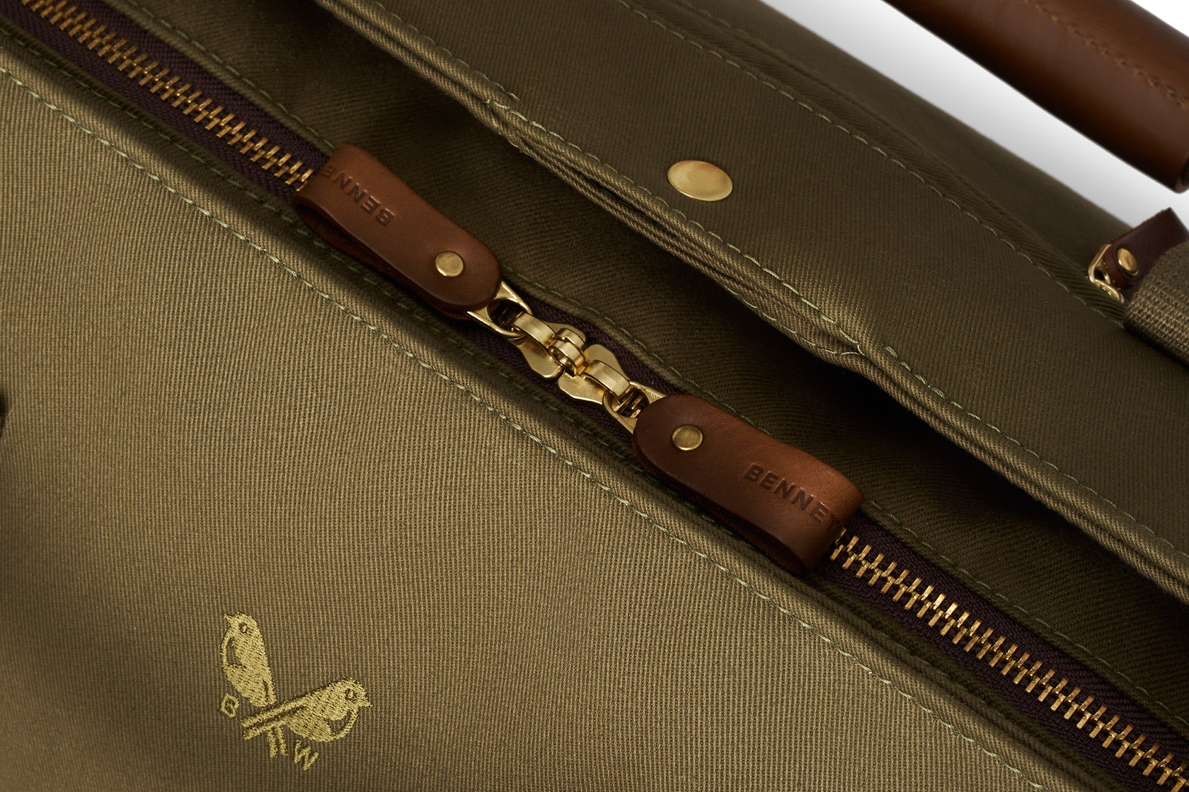 closures on suit carrier holdall bag