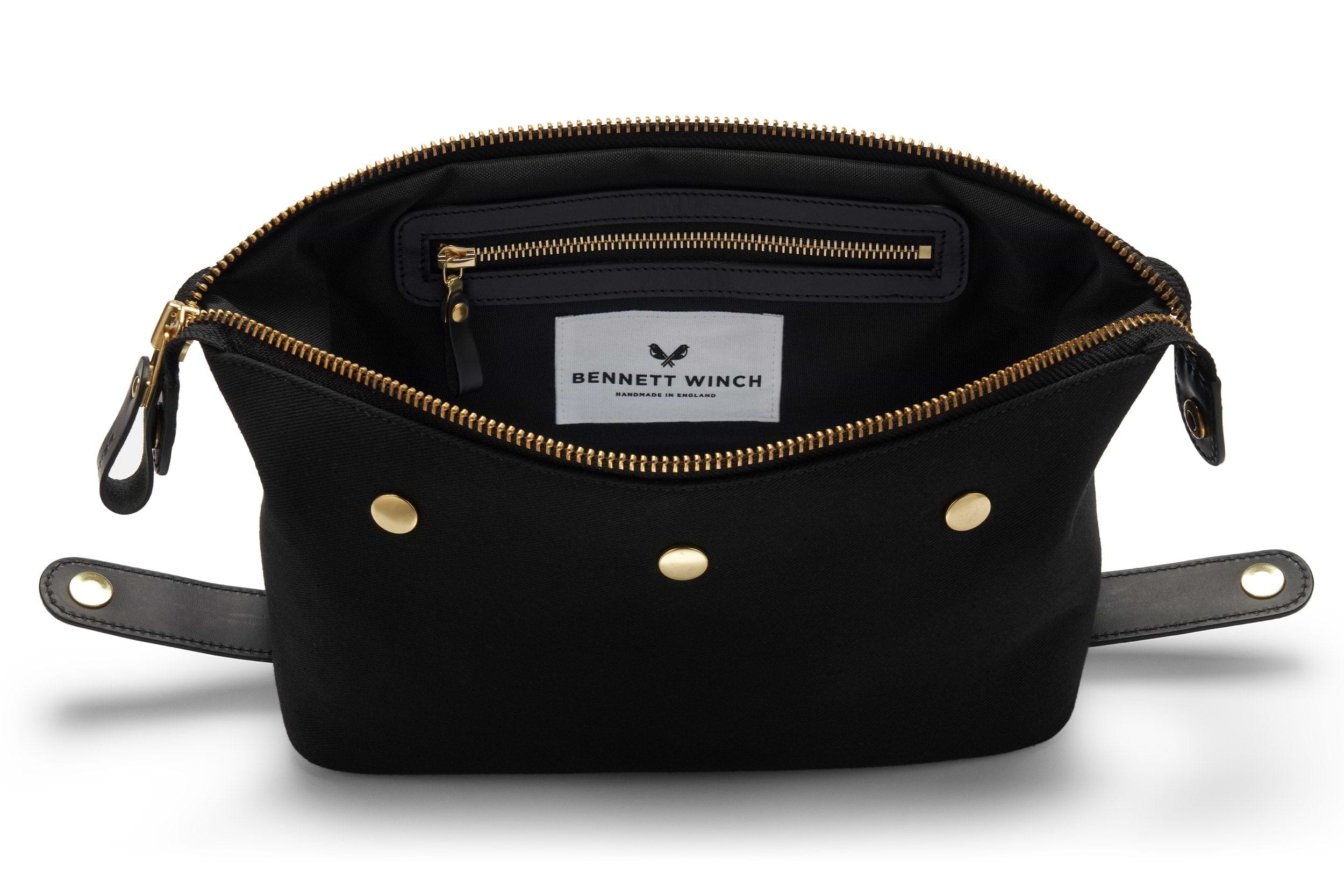 Canvas Wash Bag / Dopp Kit - Black