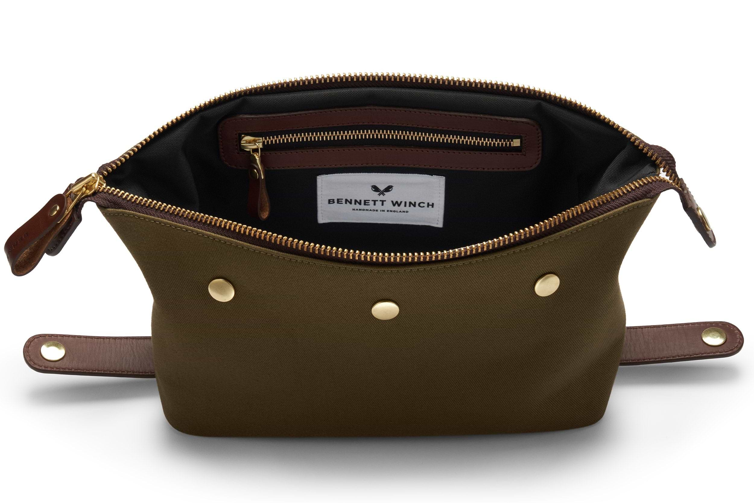 Canvas Wash Bag / Dopp Kit - Olive