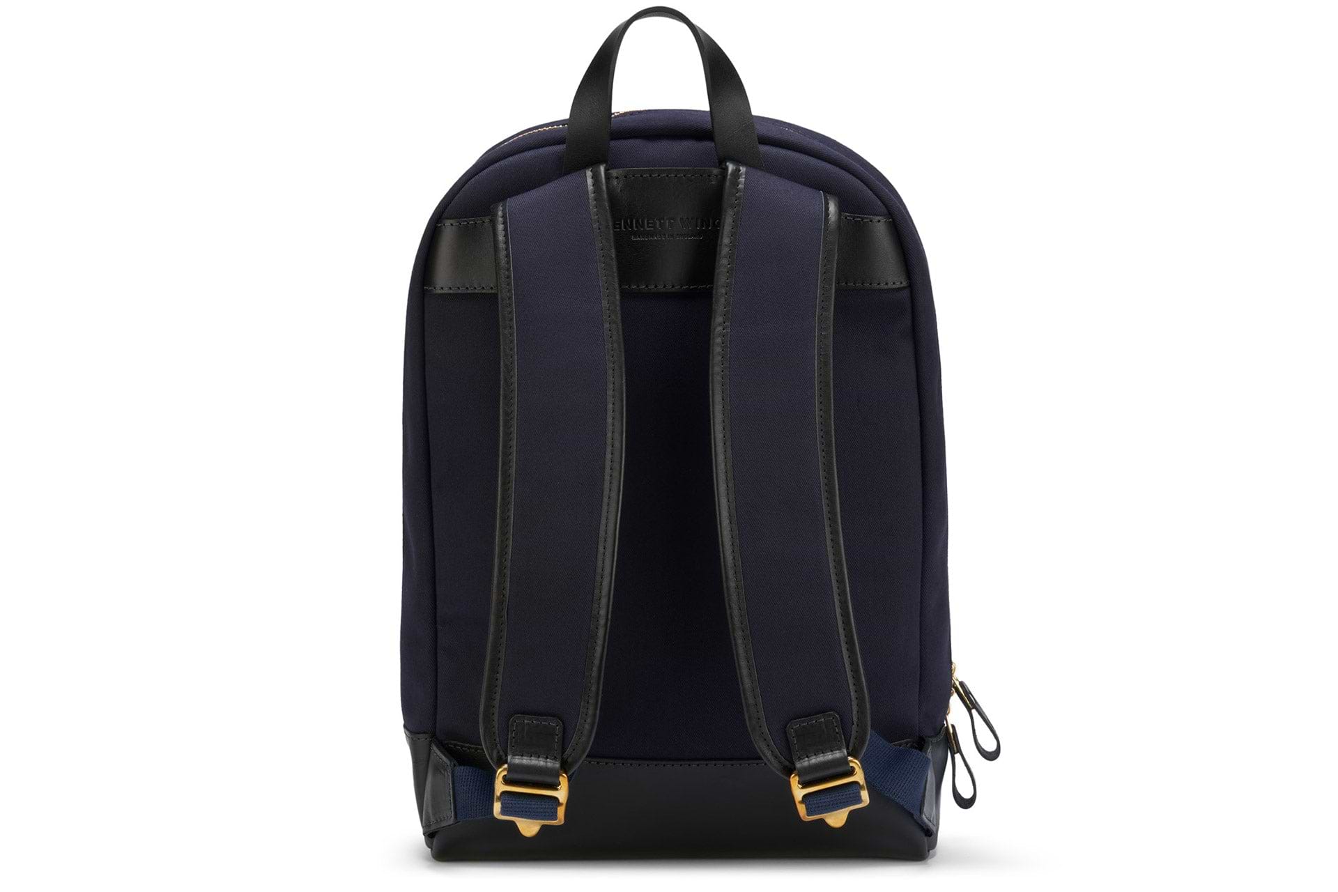 Navy leather backpack sales