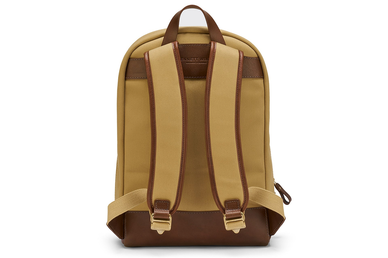 back view of a sand men's luxury backpack