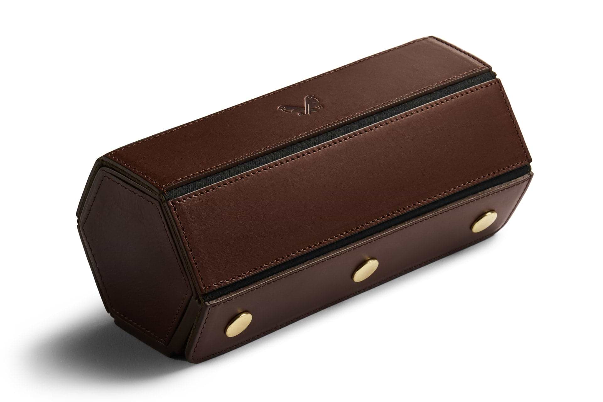 Brown Leather Watch Roll | Triple Travel Watch Roll | Bennett Winch