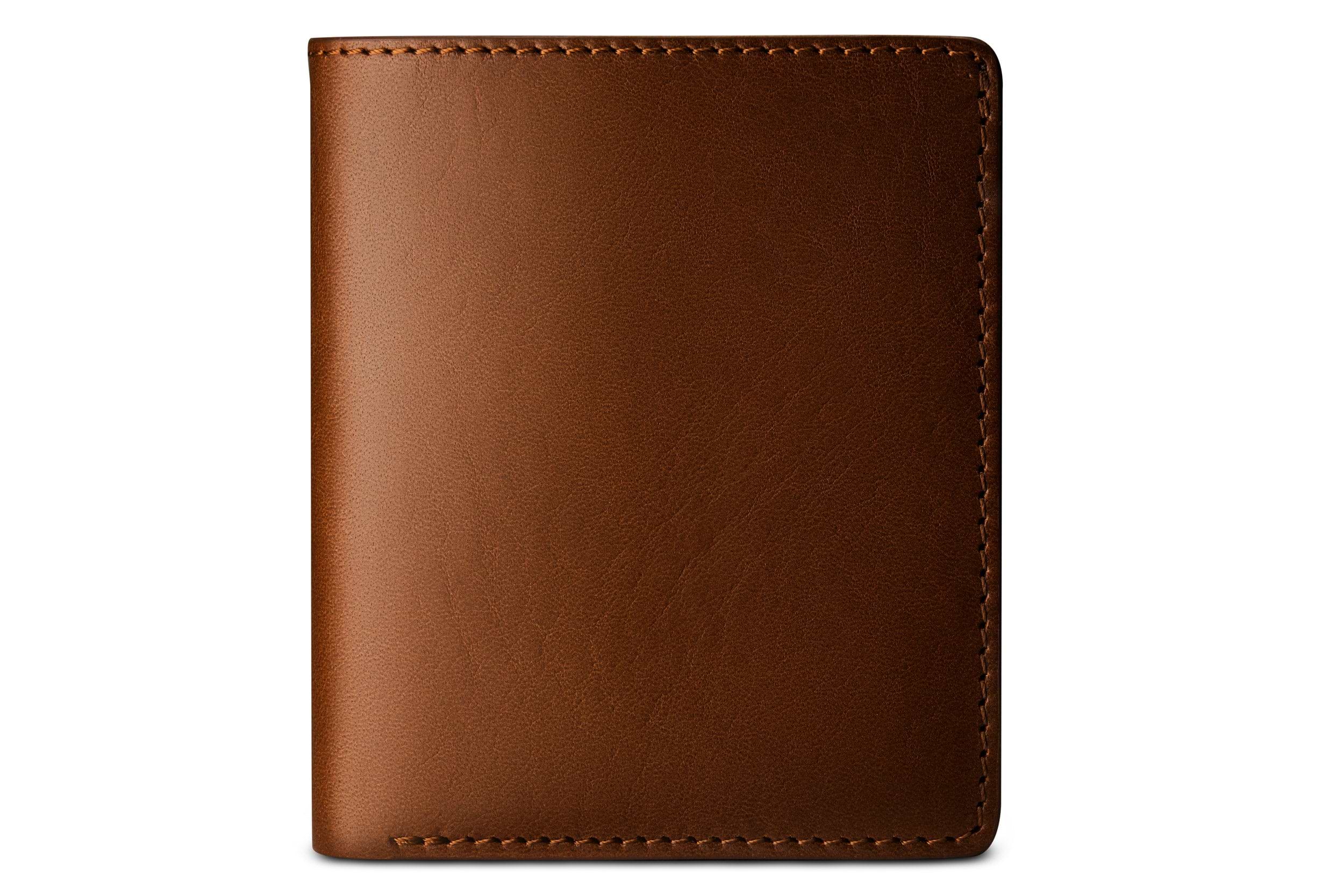 Brown leather wallet discount