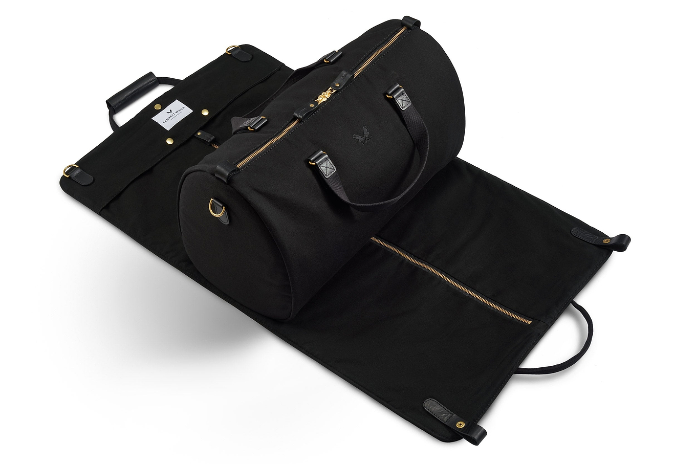 suit carrier holdall open view in black