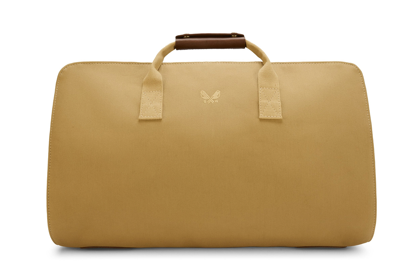 suit carrier holdall bag in tan canvas