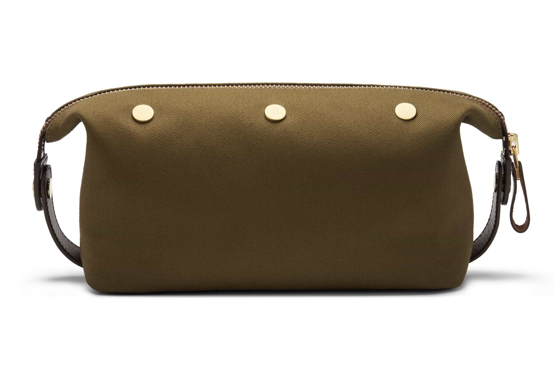 Canvas Wash Bag / Dopp Kit - Olive