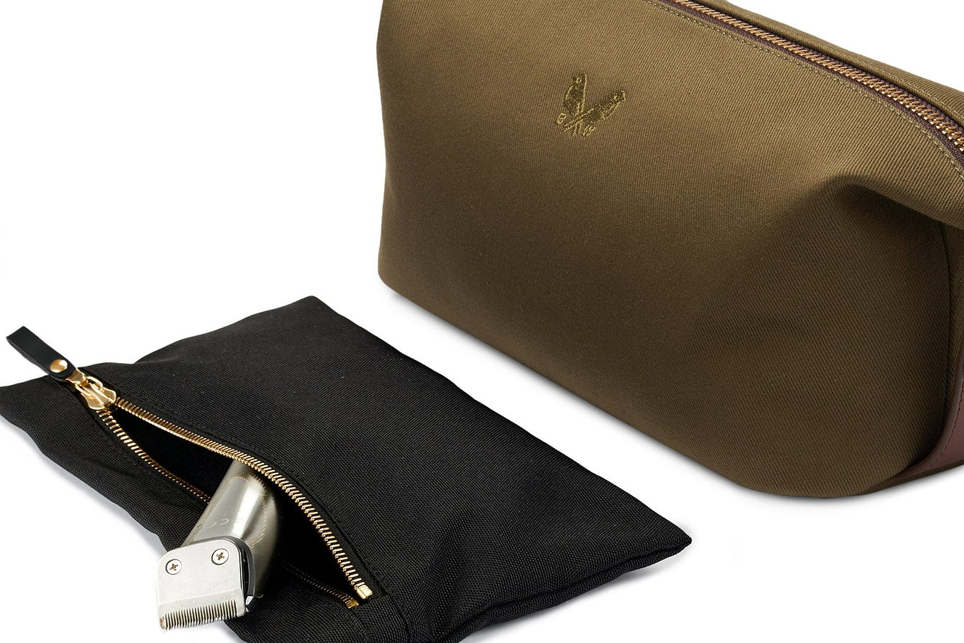 Canvas Wash Bag / Dopp Kit - Olive