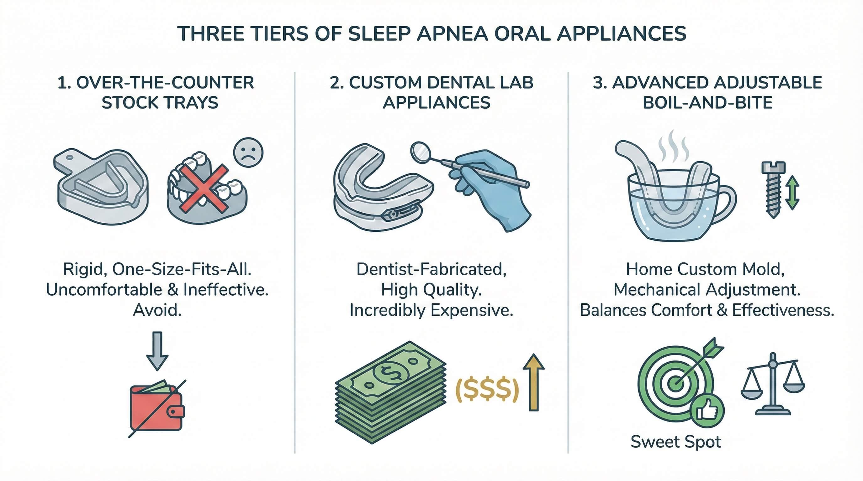 categorizing the three tiers of oral appliances