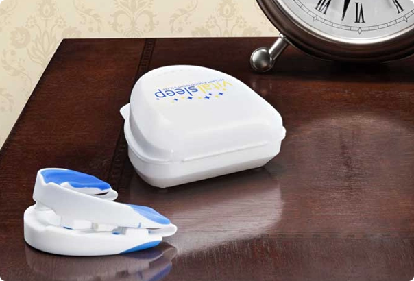 mouthpiece for snoring on night stand