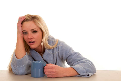 a lady who woke up tired