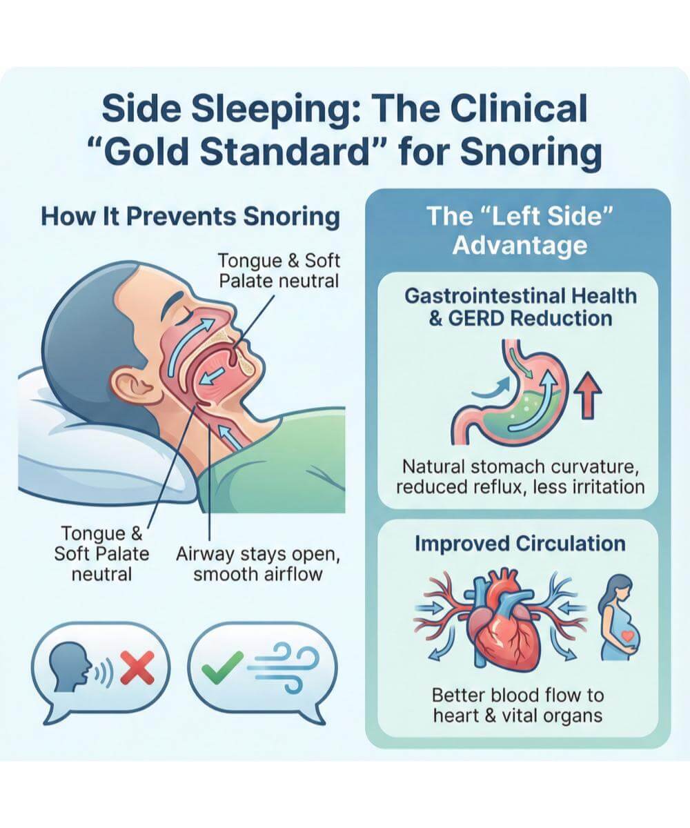 Why Side Sleeping (Lateral Position) is best to minimize snoring