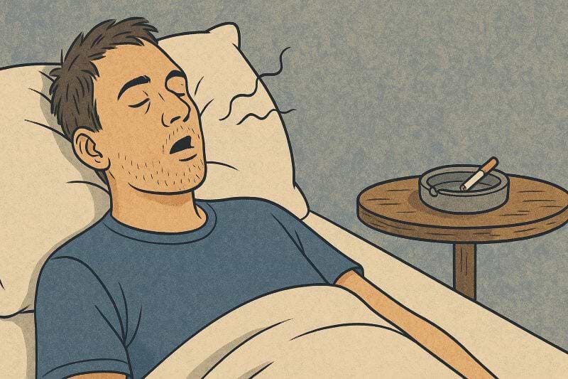 How does smoking affect snoring?