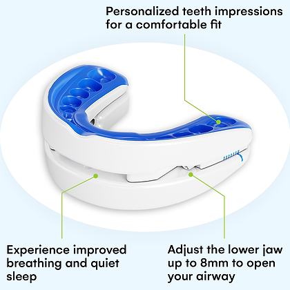 Adjustable jaw-positioning mouthpiece for snoring