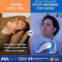 VitalSleep - Adjustable Anti-Snoring Mouthpiece- Wake Up Refreshed