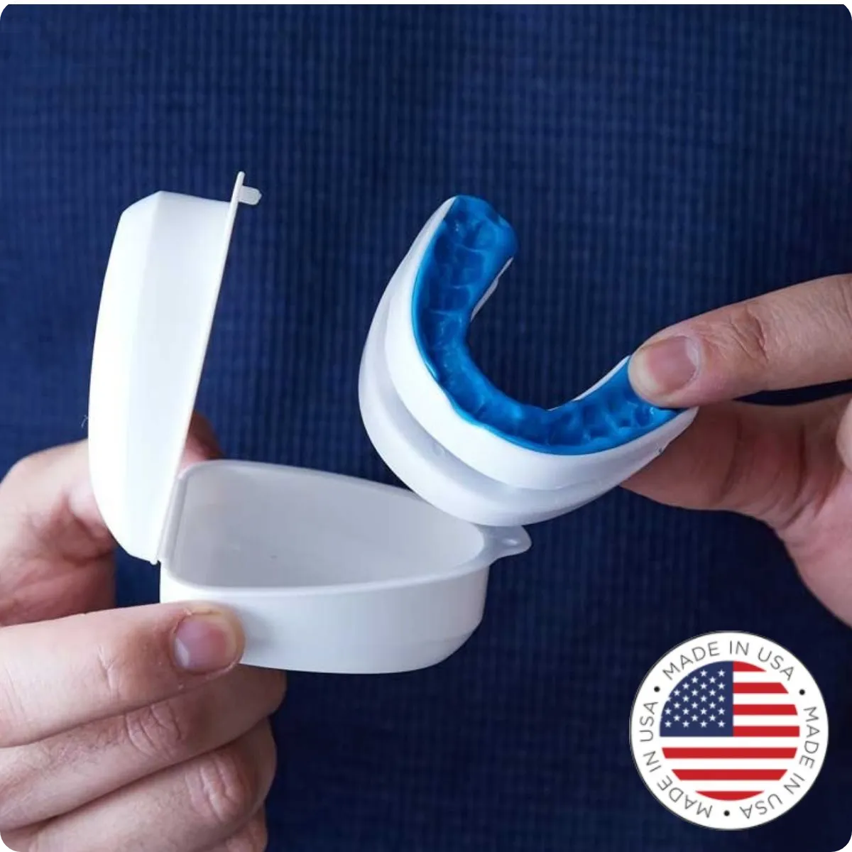 Image of the VitalSleep mouthpiece, showcasing its sleek design and US manufacturing