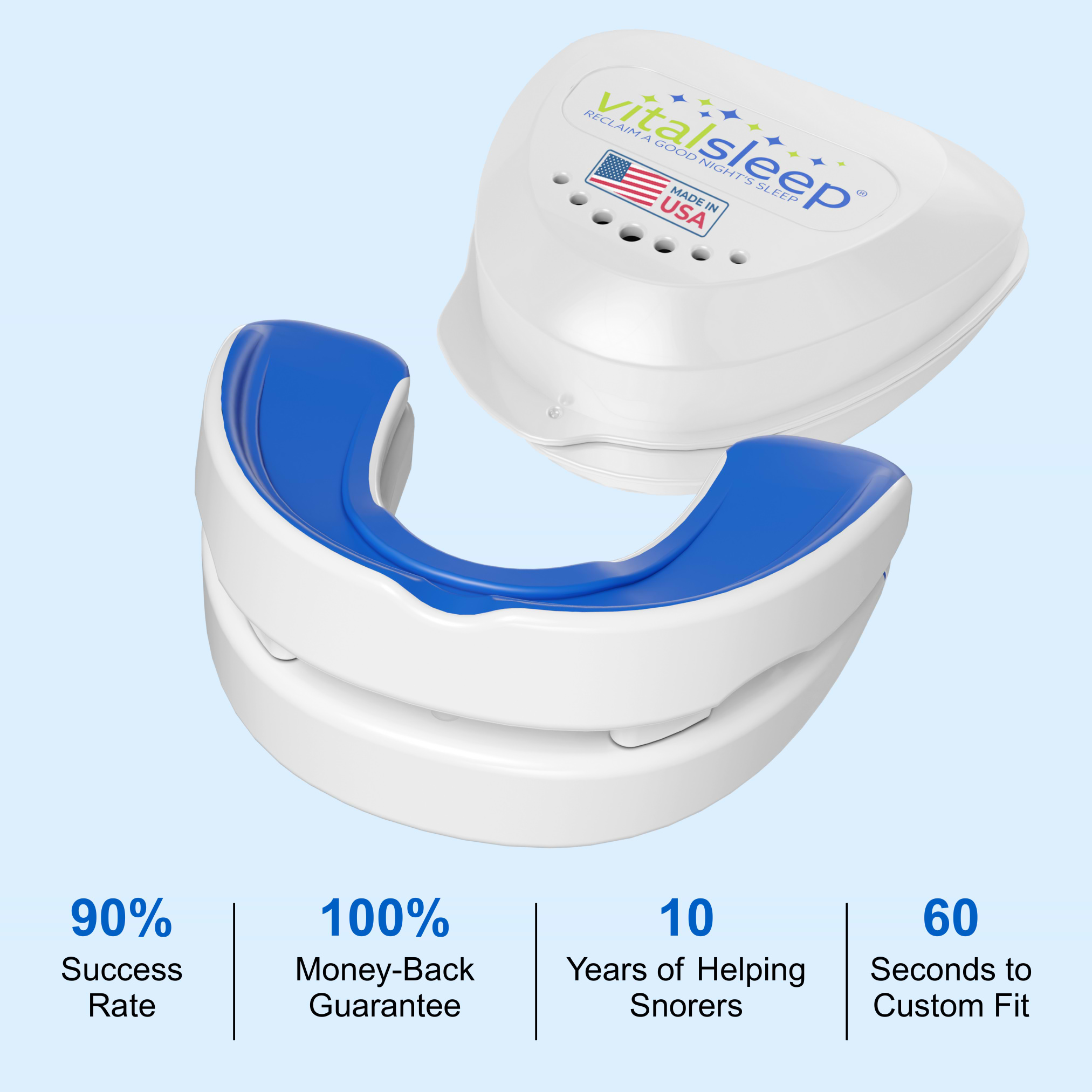 Mouthguard designed for nighttime breathing