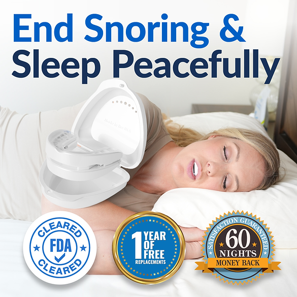 woman sleeping with snoring mouthpeice