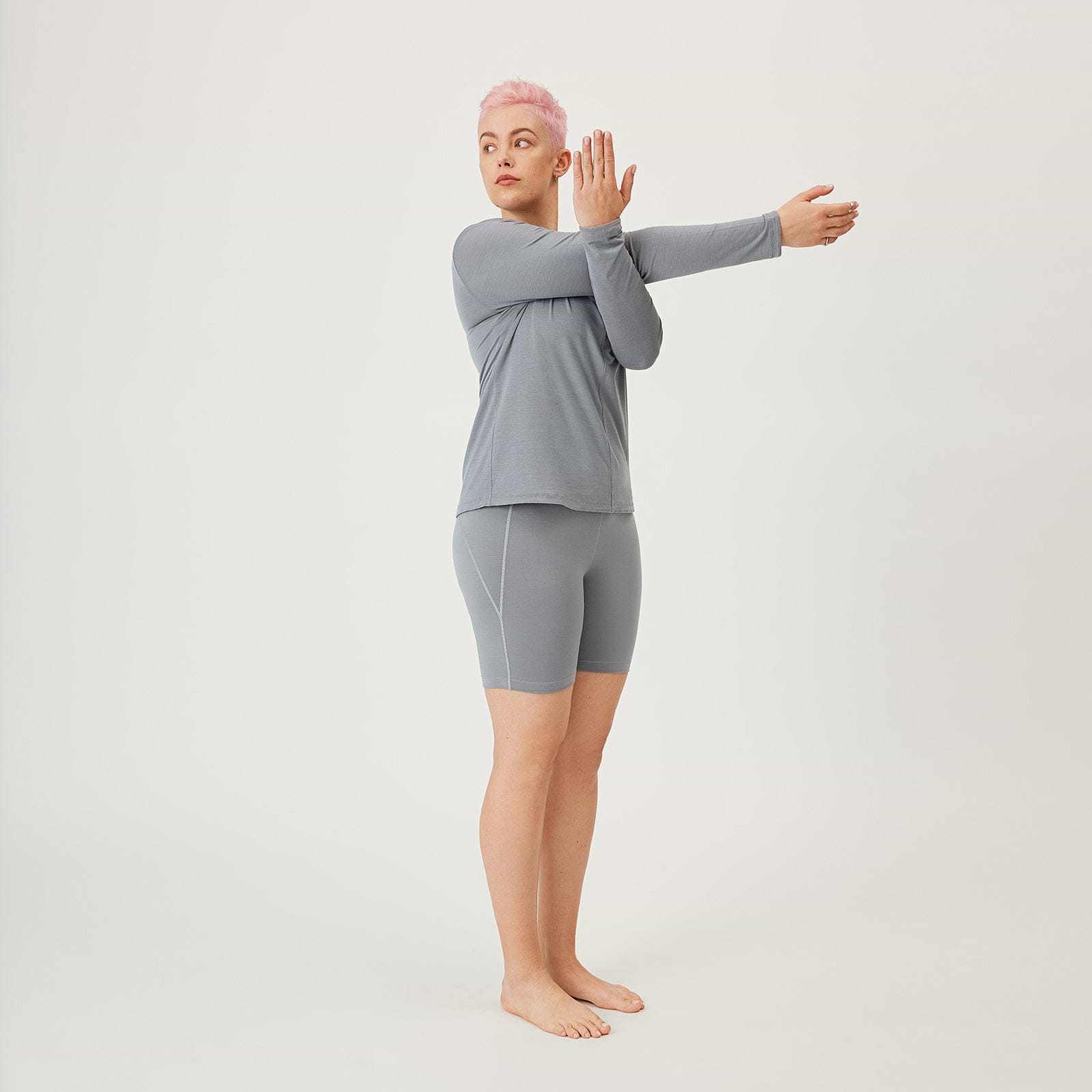 Women's Studio Long Sleeve Tee - Medium Grey