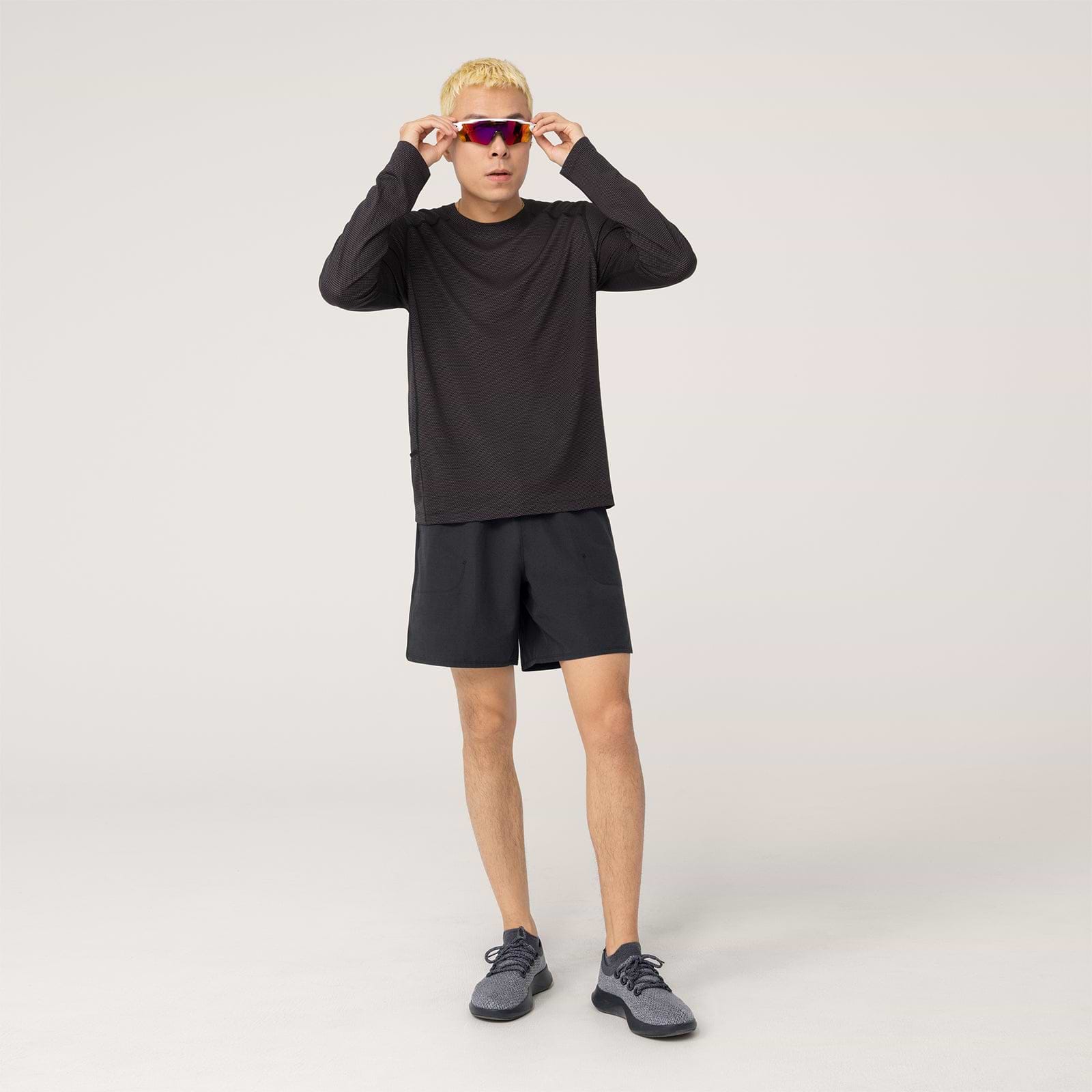 Men's Natural Run Long Sleeve Tee - Natural Black