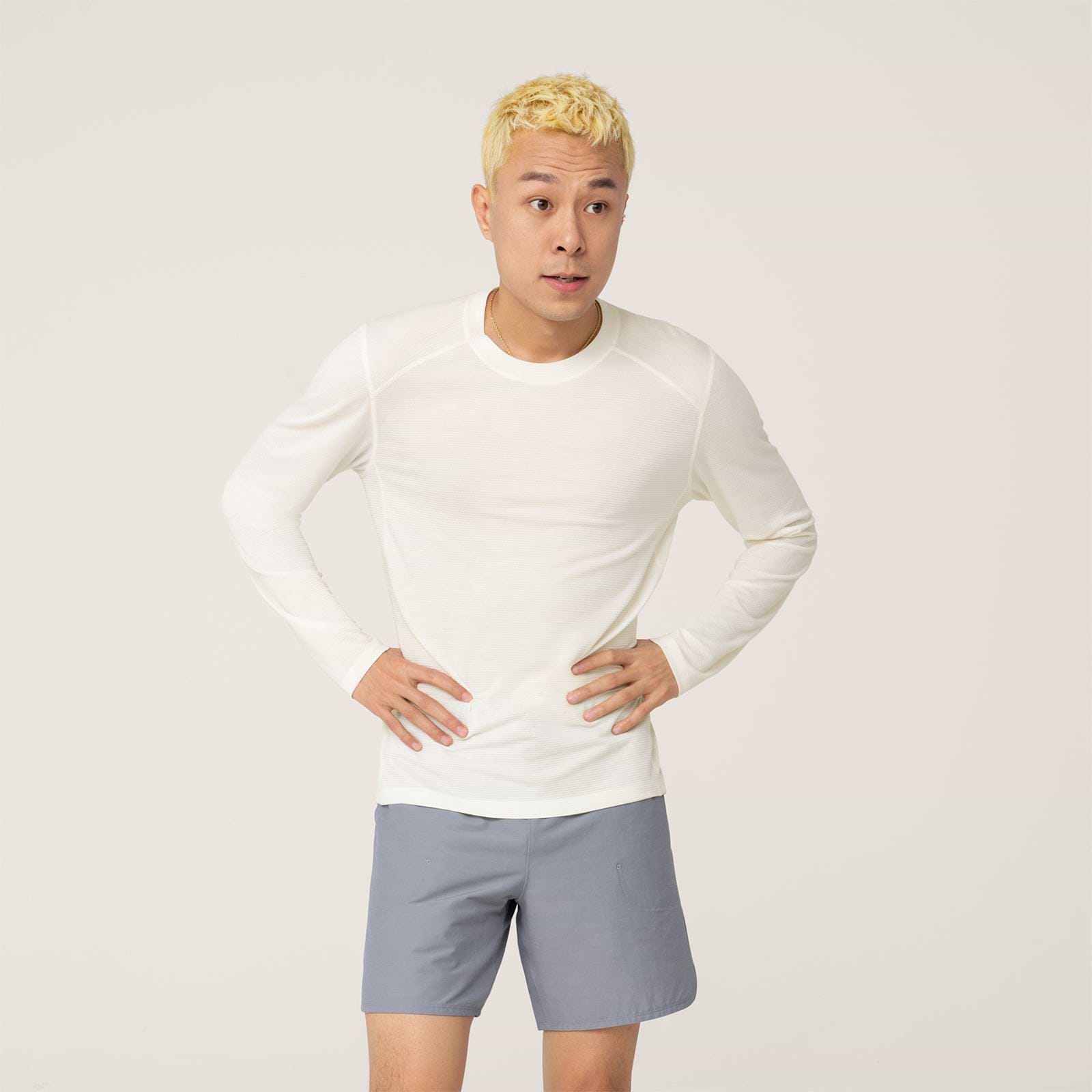 Men's Natural Run Long Sleeve Tee - Natural White