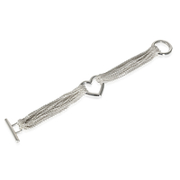 Multi-Strand Heart Bracelet in  Sterling Silver