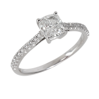 0.89 ct Cushion Modified Diamond Novo Engagement Ring