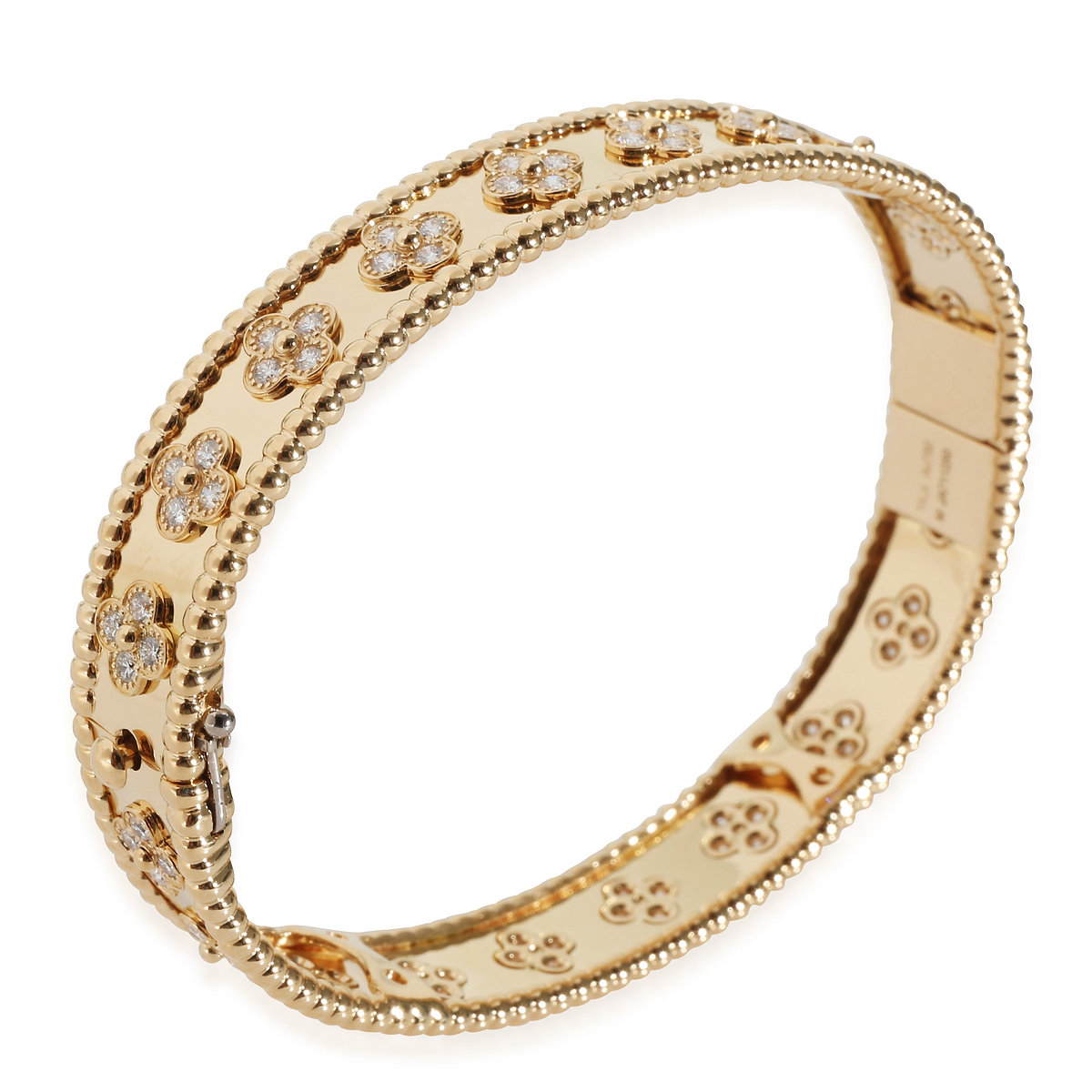 Perlee Clovers Bracelet in 18K Yellow Gold 1.78 Ctw