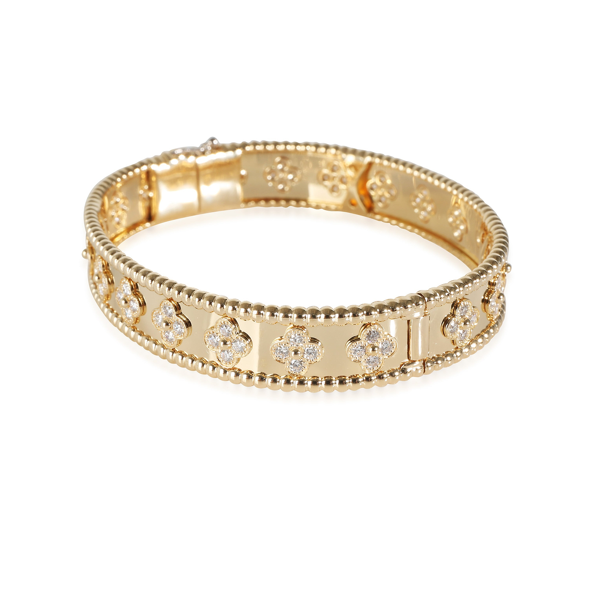 Perlee Clovers Bracelet in 18K Yellow Gold 1.78 Ctw