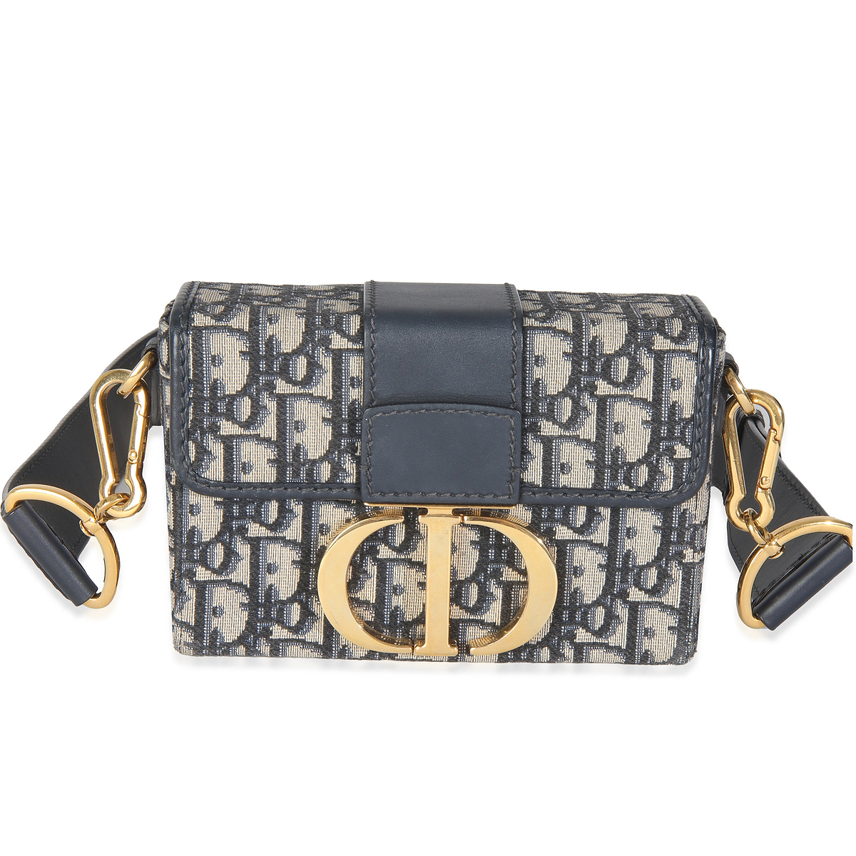 Blue Oblique Canvas 30 Montaigne Box Bag