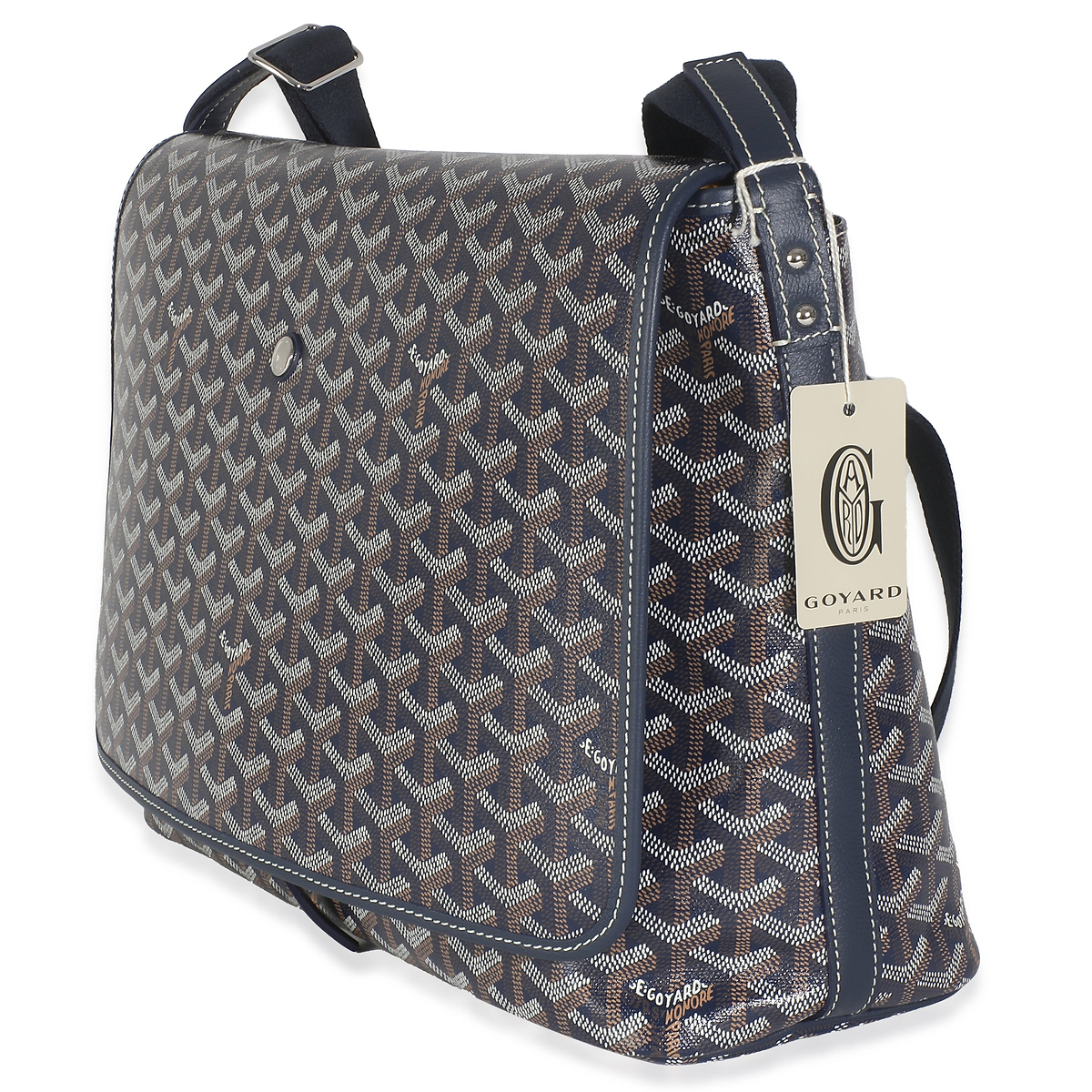 Navy Goyardine Canvas Capetien Messenger