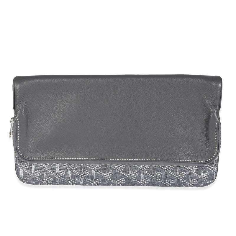 Grey Goyardine Canvas Sainte Marie Soft Clutch