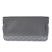 Grey Goyardine Canvas Sainte Marie Soft Clutch