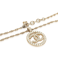 Gold-Plated  2022 Faux Pearl CC Pendant