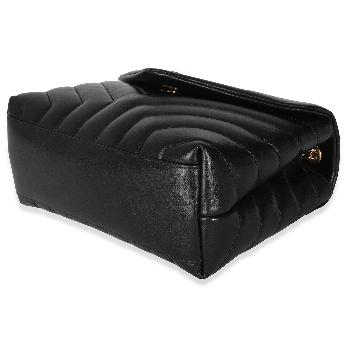 Black Calfskin Y Quilted Monogram Small Loulou Chain Satchel