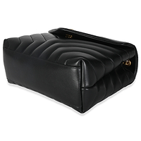 Black Calfskin Y Quilted Monogram Small Loulou Chain Satchel