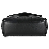 Black Calfskin Y Quilted Monogram Small Loulou Chain Satchel