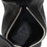 Black Diagonal Quilted Leather Mini Blondie Shoulder Bag