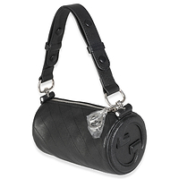 Black Diagonal Quilted Leather Mini Blondie Shoulder Bag