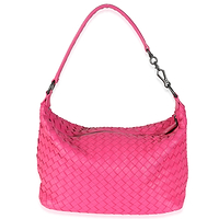 Hot Pink Nappa Intrecciato Small Shoulder Bag