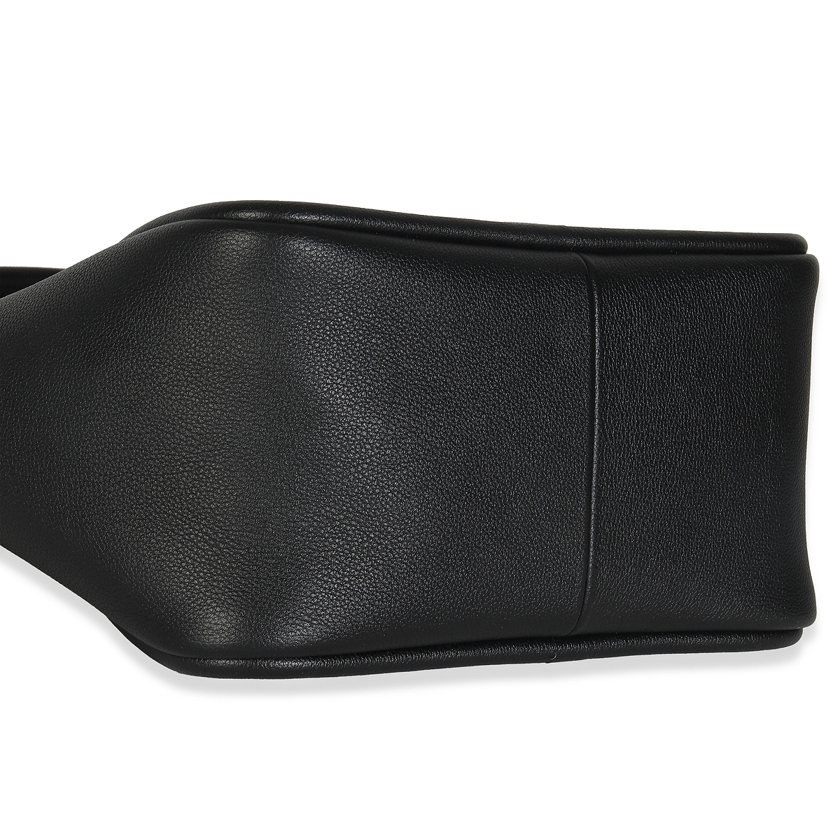 Black Soft Grain Leather Mini Shopping Tote Bag