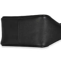 Black Soft Grain Leather Mini Shopping Tote Bag